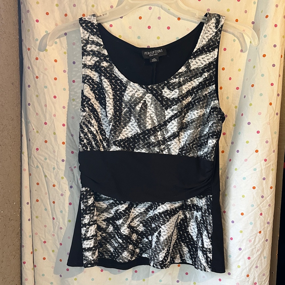 Perceptions Monochrome Patterned Tank Top